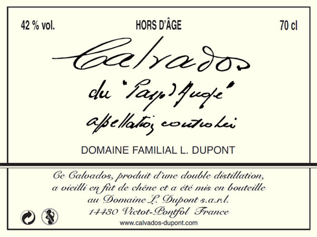 Dupont - Calvados - Pays d'Auge - Hors d'Age  - 0,7 L