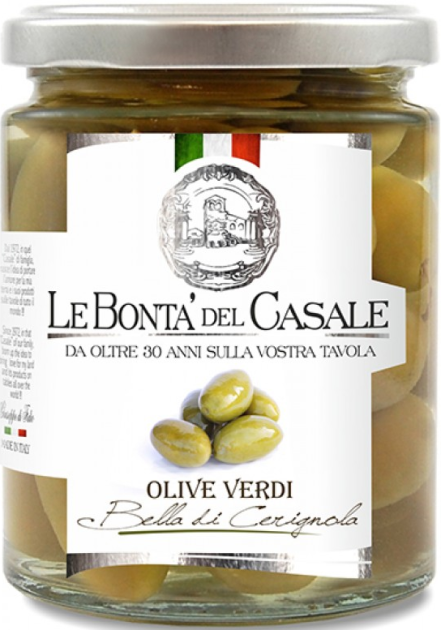 Olive Verdi - Bella di Cerignola - Grüne Oliven - 280 g Glas