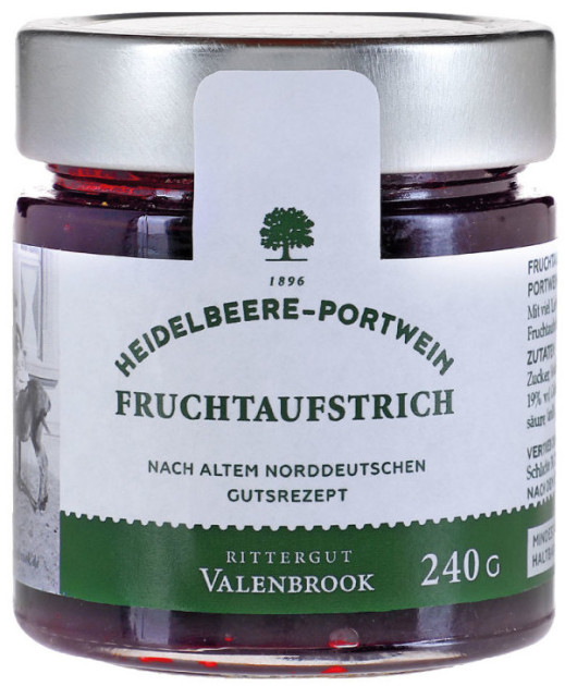 Heidelbeere-Portwein Fruchtaufstrich - 240 g Glas