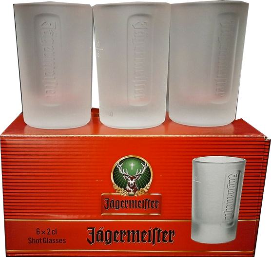 Gläser Jägermeister - Shot Glasses - weiss - ice - satiniert - 6 Stück je 2 cl