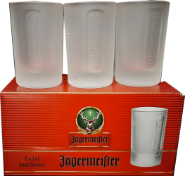 Gläser Jägermeister - Shot Glasses - weiss - ice - satiniert - 6 Stück je 2 cl