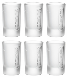 Gläser Jägermeister - Shot Glasses - weiss - ice - satiniert - 6 Stück je 2 cl